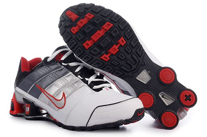 Mens Nike Shox Nz Shoes White Gray Red Black